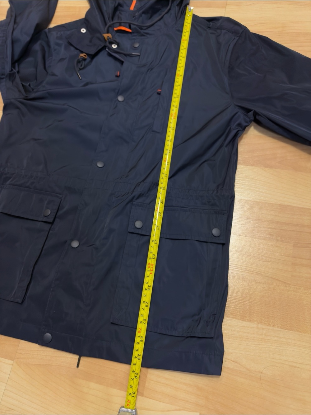 Men's Bonobos Navy Blue Nylon Rain Coat Jacket Size Small - Picture 8 of 9